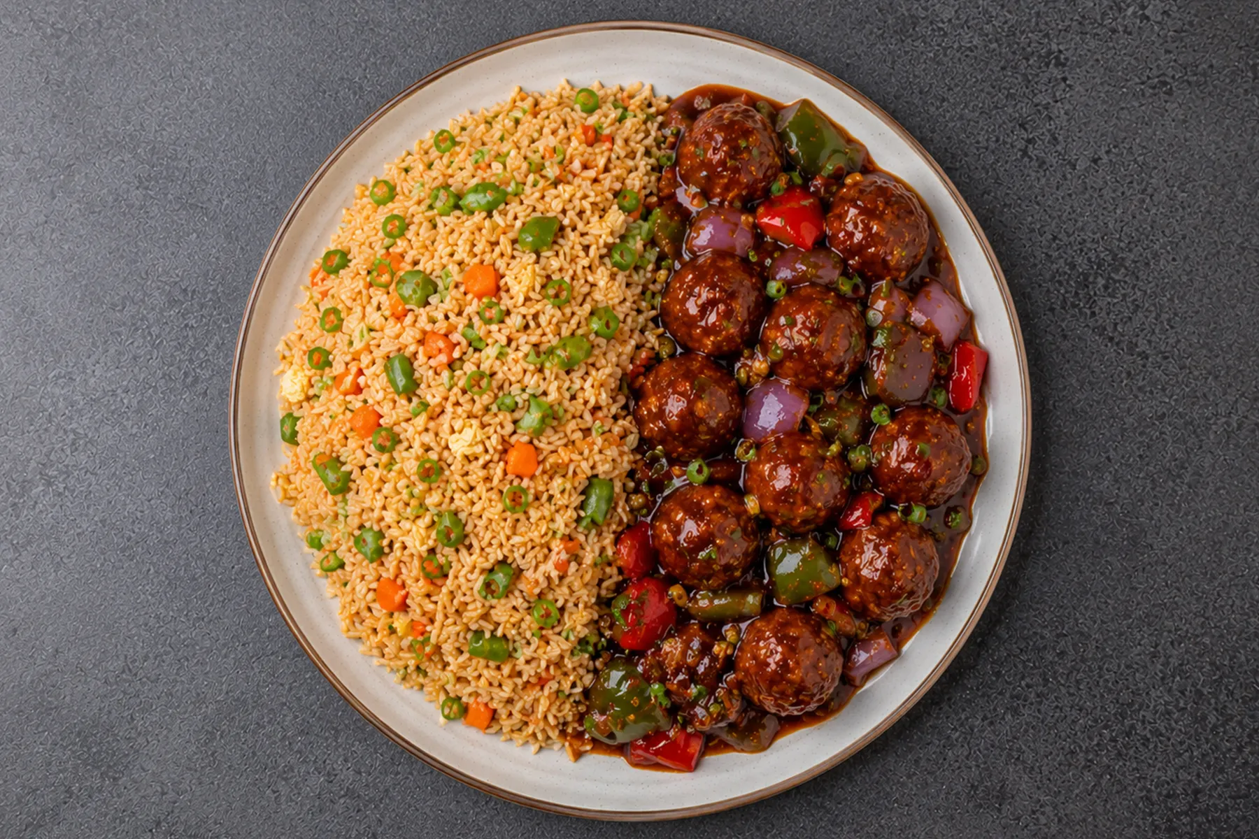 Fried Rice with Manchurian